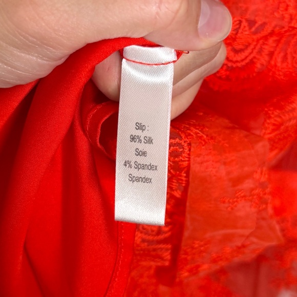 Marissa Webb Kallisti Orange Floral Lace Dress Silk Slip Ruffle Sleeve Size S - Picture 8 of 10